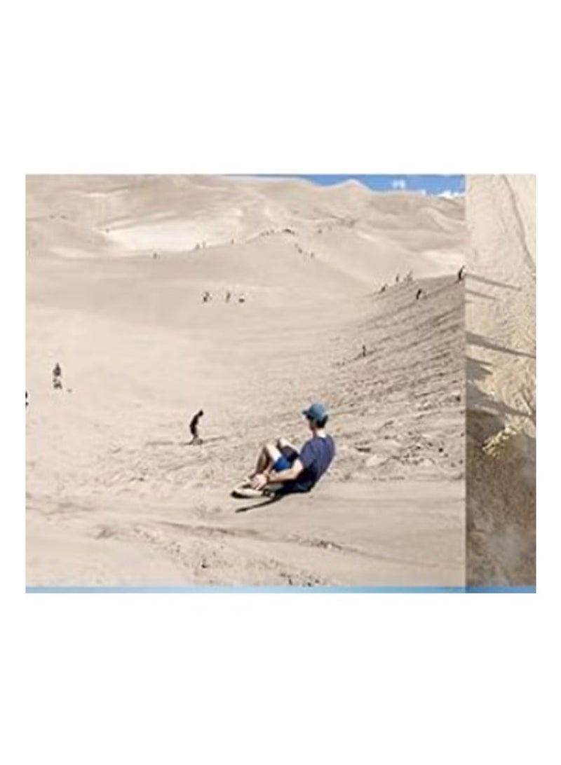 زلاجة ثلج بلاستيكية، زلاجة خارجية للأطفال مزودة بفرامل وحبل سحب للانزلاق على العشب والرمال والثلج - Image 5