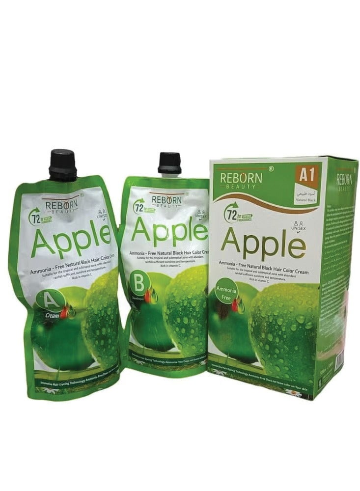 Ammonia Free Hair Dye Cream Natural Black 500ml + 500ml