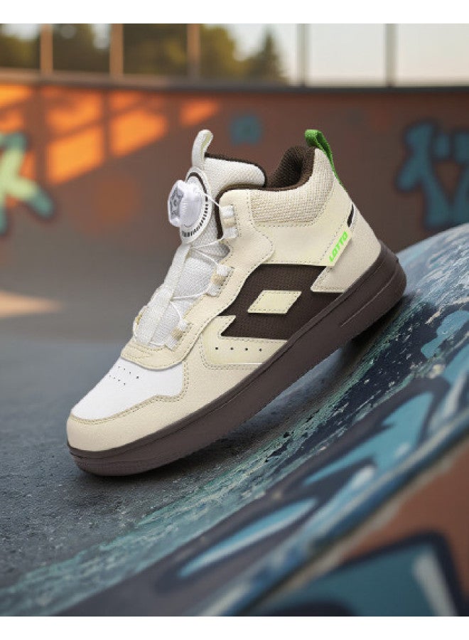 LOTTO White Sneakers, Children's Casual Shoes, Fashionable Sports Trend, Versatile, Lightweight, Wear-resistant, Comfortable Leisure Shoes For Boys And Girls, Medium And Large Kids - Image 1