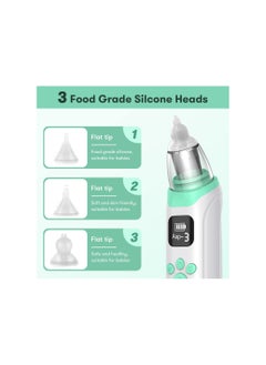 SYOSI Electric Nose Sucker, Nasal Aspirator Baby, Rechargeable Nose Cleaner With 3 Suction Levels And 3 Silicone Nozzles Anti-Backflow, Baby Nose Unblocker With Built-In Music For Newborns, Toddlers  - Image 5