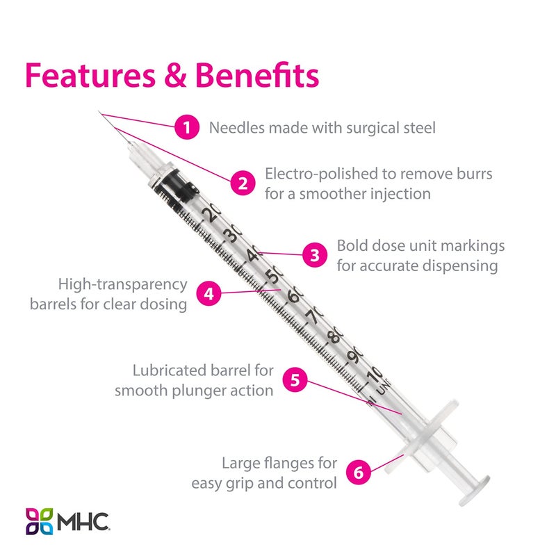 Easy Touch EasyTouchÂ® U-100-31G 0.3cc/mL, 5/16" 8mm (Box of 100) - Image 3