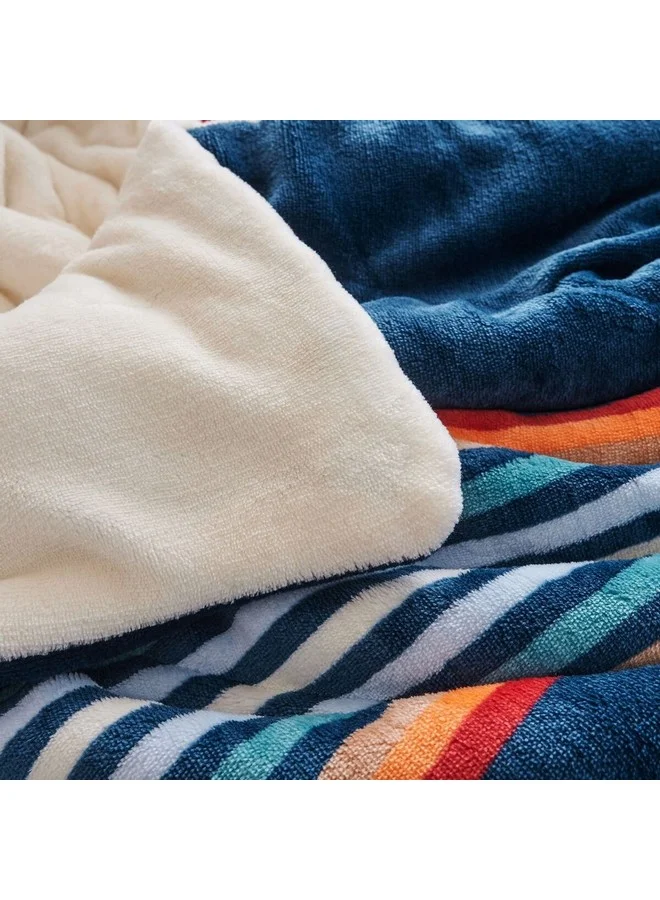 Mezoe Stripe Pattern Soft and Luxurious Quilted Velvet Throw Multicolour 1 x 153 x 127 cm MANTOLOK01