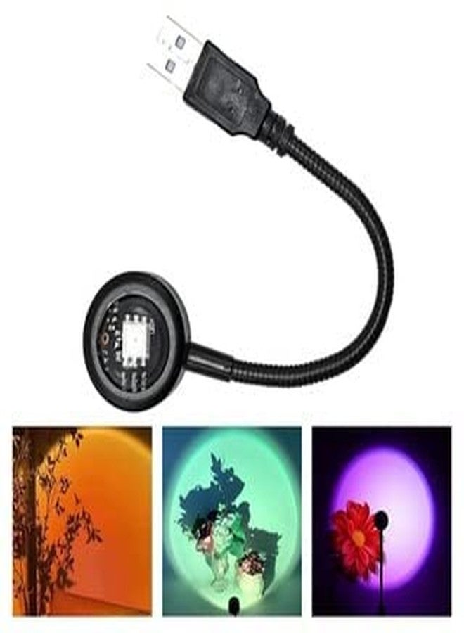 icall Sunset Night Light Lamp Projector, 360 Degree Rotation USB Night Light Romantic Visual Ambient Light Network Red Light for Home Bedroom R13 (7 Colors + 13 Functional Modes) Pack of 1 - Image 4