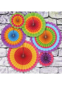 JOYIN 24 Colorful Hanging Paper Fan Round Wheel Disc For Fiesta Party Supplies Decoration Luau Event Photo Props Cinco De Mayo Mexican Festivals Carnivals Taco Tuesday Event.  - Image 4