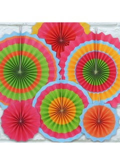 JOYIN 24 Colorful Hanging Paper Fan Round Wheel Disc For Fiesta Party Supplies Decoration Luau Event Photo Props Cinco De Mayo Mexican Festivals Carnivals Taco Tuesday Event.  - Image 3