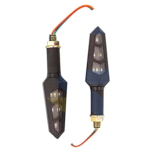 Ramanta® 2X 12V DC Amber LED Flexible Non Breakable Motorcycle Bike Turn Signal Indicators Light Turning Lamps Set for Bajaj Pulsar RS200, Pack of 1 Pair, Install by Professional - Image 1