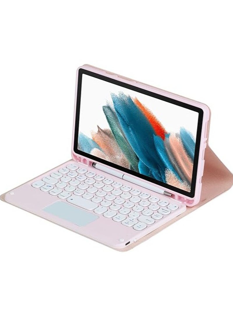 Arabic and English Keyboard Case Compatible with IPad Mini 7(A17 Pro) 8.3 Inch,2024 Release, with Pen Slot,Keyboard Case Cover with Cute Round Key Detachable TouchPad Keyboard - Image 1