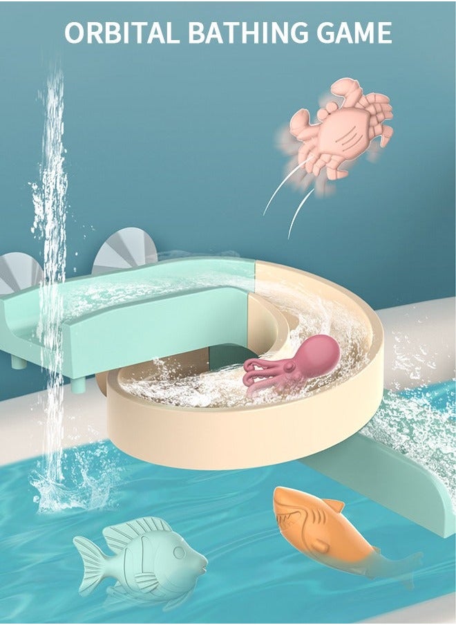 GROIC Kids Bath Toys Slide Splash Track Stick to Wall Bathtub Toy for Toddlers DIY Suction Water with Wheels Gift Boys Girls  - Image 4