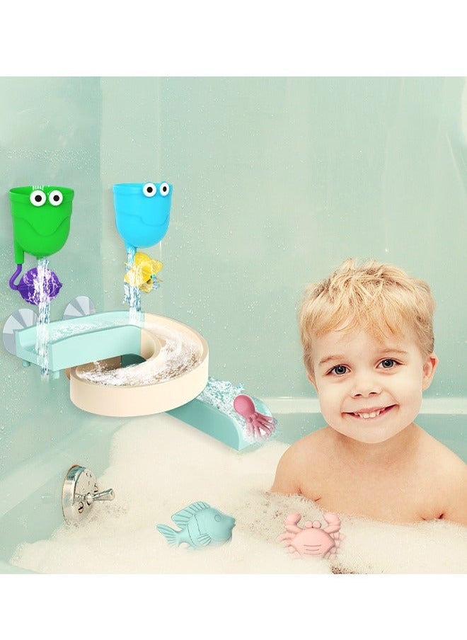 GROIC Kids Bath Toys Slide Splash Track Stick to Wall Bathtub Toy for Toddlers DIY Suction Water with Wheels Gift Boys Girls  - Image 5