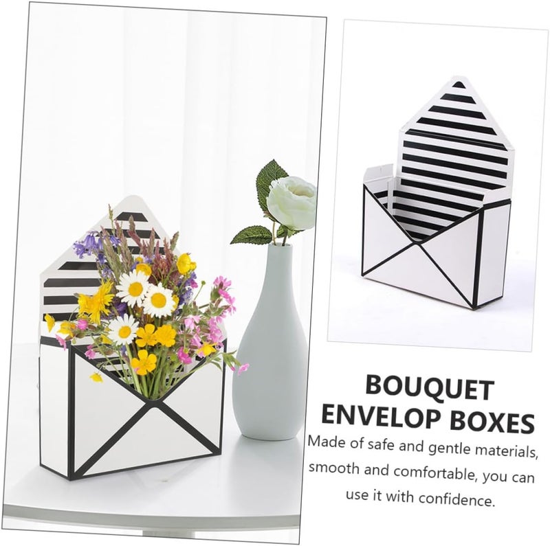 Practical design alternatives TOYANDONA 5pcs Flower Packaging Envelope Boxes Paper Envelope Flower Wrapping Supplies with Mixed Styles Foldable Boxes for Floral Bouquet Storage and Shop Use Style Smooth joint - Image 4
