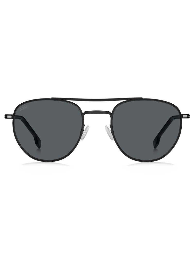HUGO BOSS Men's UV Protection Rectangular Shape Metal Sunglasses BOSS 1631/S GREY 47 - Lens Size: 46.8 Mm - Mtt Black  - Image 3