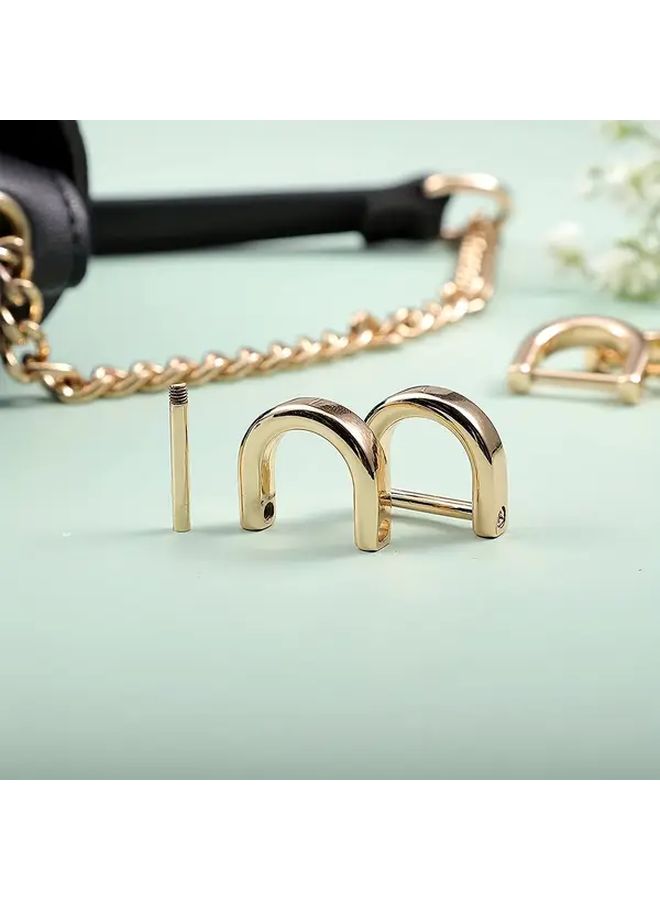 4pcs Golden Alloy D Rings Shoulder Strap Buckles Set for Purse Sewing DIY Craft Accessories - Image 3