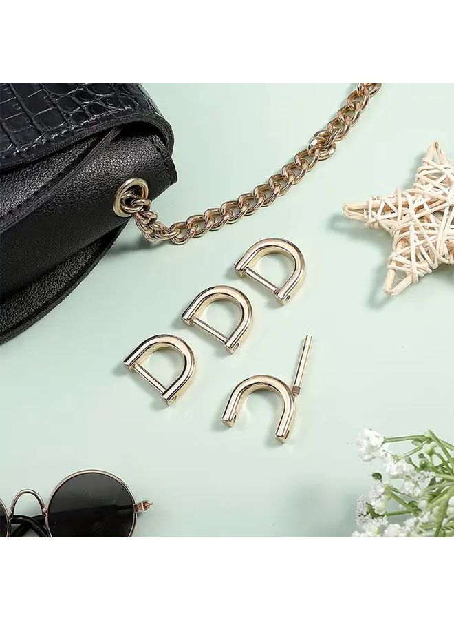 4pcs Golden Alloy D Rings Shoulder Strap Buckles Set for Purse Sewing DIY Craft Accessories - Image 2