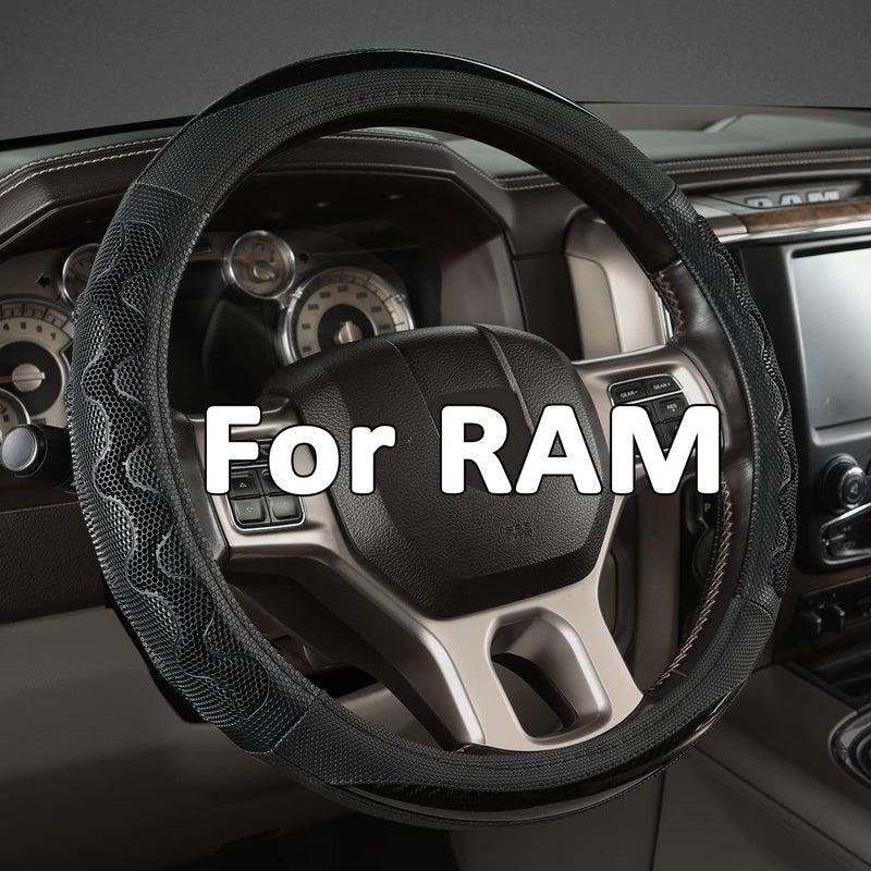 GIANT PANDA Steering Wheel Cover for Dodge Ram 1500  Car Steering Wheel Covers for Dodge Ram 2500 3500 15516 inch  Black