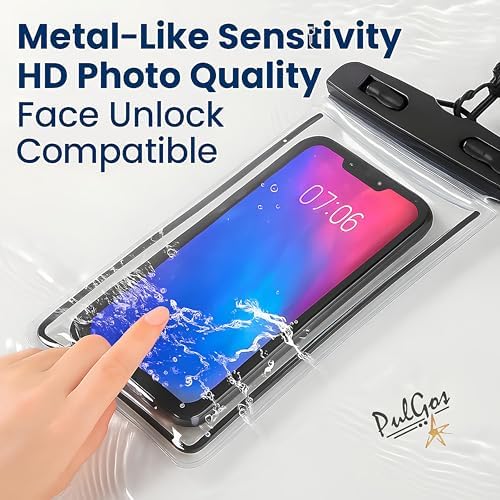 PulGos Pack of 2 Waterproof Phone Pouch (Black) | IPX8 Transparent Mobile Pouch with Lanyard | Secure Lock Clear Phone Cover for 𝐢𝐏𝐡𝐨𝐧𝐞 & 𝐀𝐧𝐝𝐫𝐨𝐢𝐝 | Swimming, Beach,Travel & Water Sports - Image 4