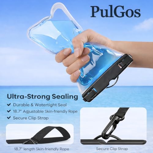 PulGos Pack of 2 Waterproof Phone Pouch (Black) | IPX8 Transparent Mobile Pouch with Lanyard | Secure Lock Clear Phone Cover for 𝐢𝐏𝐡𝐨𝐧𝐞 & 𝐀𝐧𝐝𝐫𝐨𝐢𝐝 | Swimming, Beach,Travel & Water Sports - Image 3