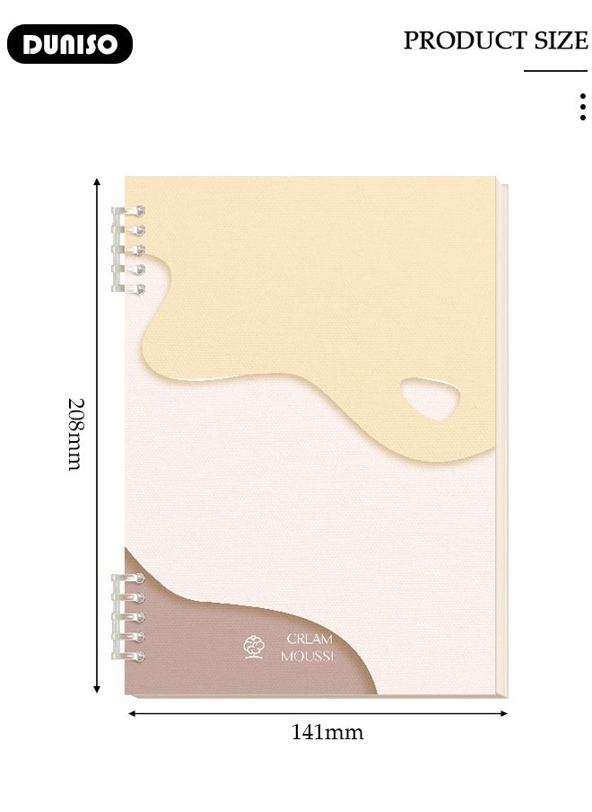 DUNISO - A5 Loose-leaf Spiral Notebook Binder,Refillable Loose Leaf Planner,60 Sheets Thickened horizontal Pages Diary Round Hole Removable Loose-Leaf Notebook Business Notebook for Student Office Writing - Image 1