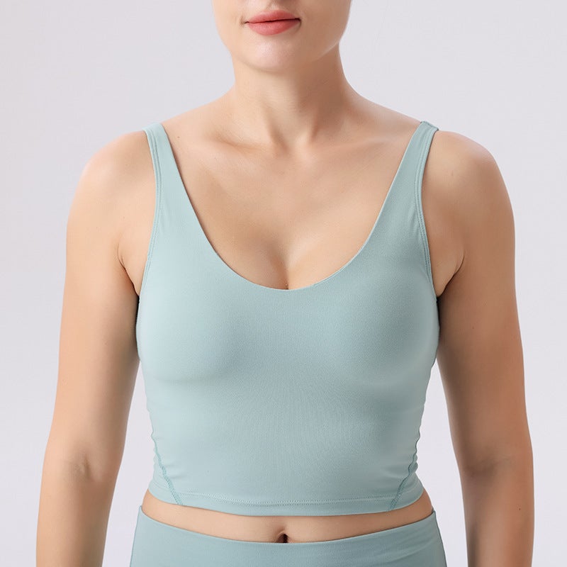 Yoga Clothes Women''s Outer Wear Sports Vest U-shaped Bra Back Push-up Bra Fitness Jogging Lined with Chest Pad - Image 4