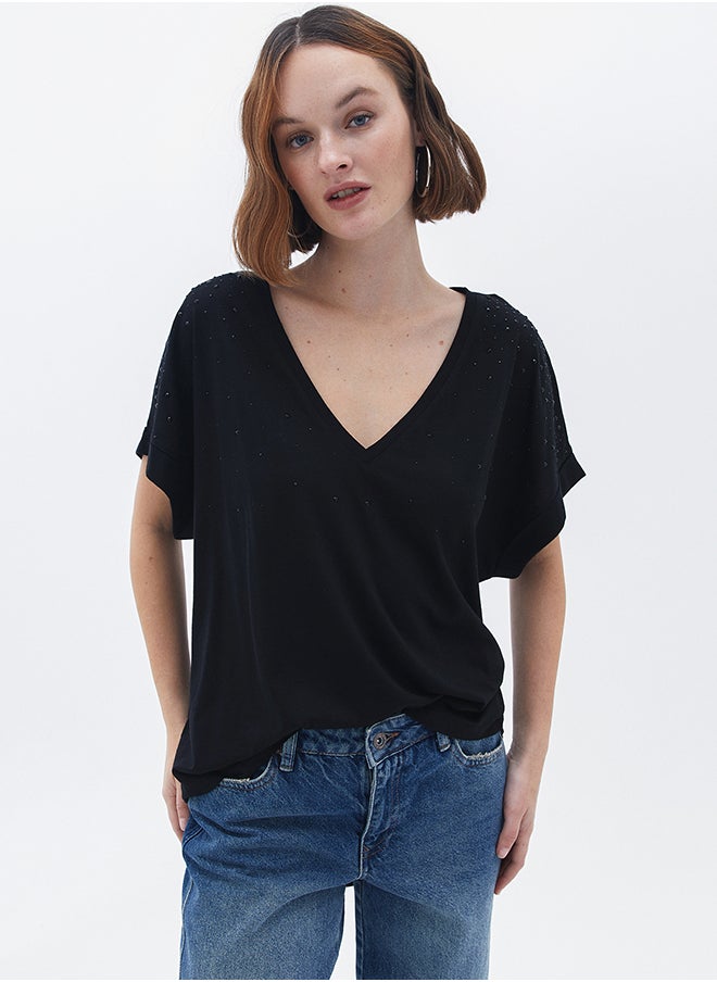 OXXO - Ladies Knitted T-SHIRT - Image 1