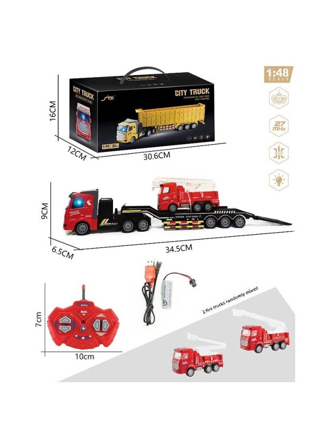 High-speed Rc Car Dual Motors For Off-road Driving Stunt Performances Durable Metal Frame-Color:QH200-14D Flat Head Fire Truck With 1 Inertia Truck  - Image 1
