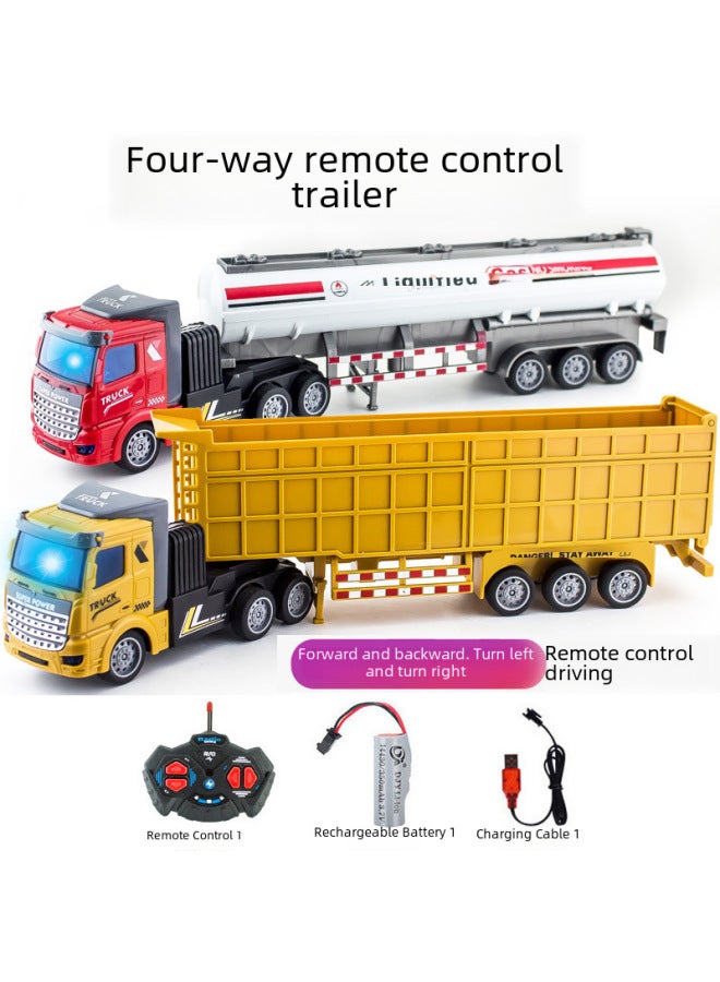 High-speed Rc Car Dual Motors For Off-road Driving Stunt Performances Durable Metal Frame-Color:QH200-14D Flat Head Fire Truck With 1 Inertia Truck  - Image 3