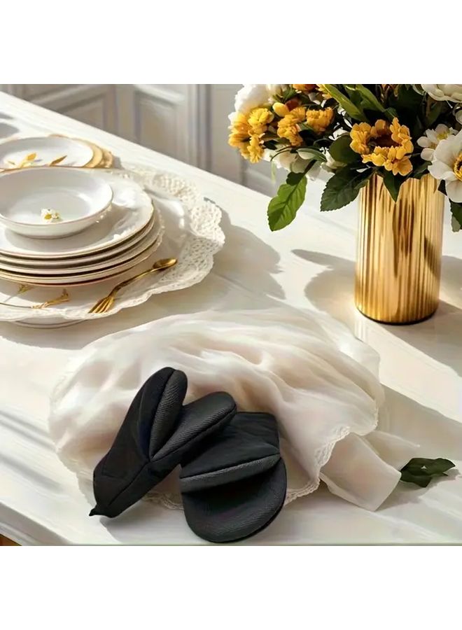Black Kitchen Glove Palm Fit Mitts Light And Convenient For Flexible Cooking - Image 5