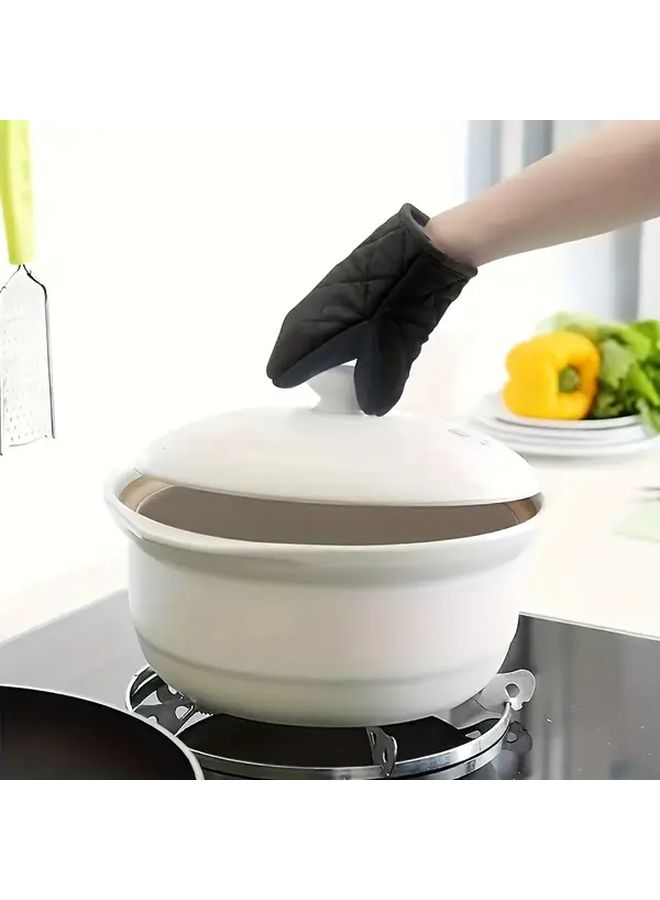 Black Kitchen Glove Palm Fit Mitts Light And Convenient For Flexible Cooking - Image 1