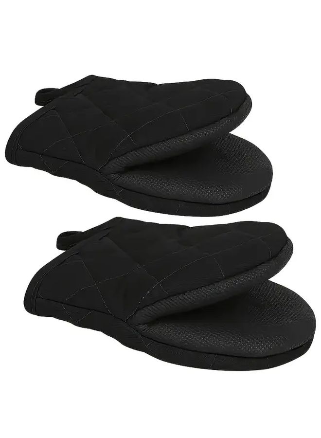 Black Kitchen Glove Palm Fit Mitts Light And Convenient For Flexible Cooking - Image 4
