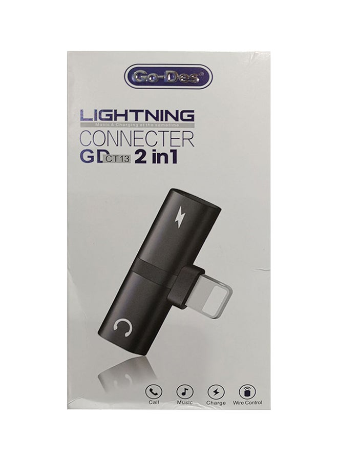 GO-DES Lighting 2 In 1 Connector Black