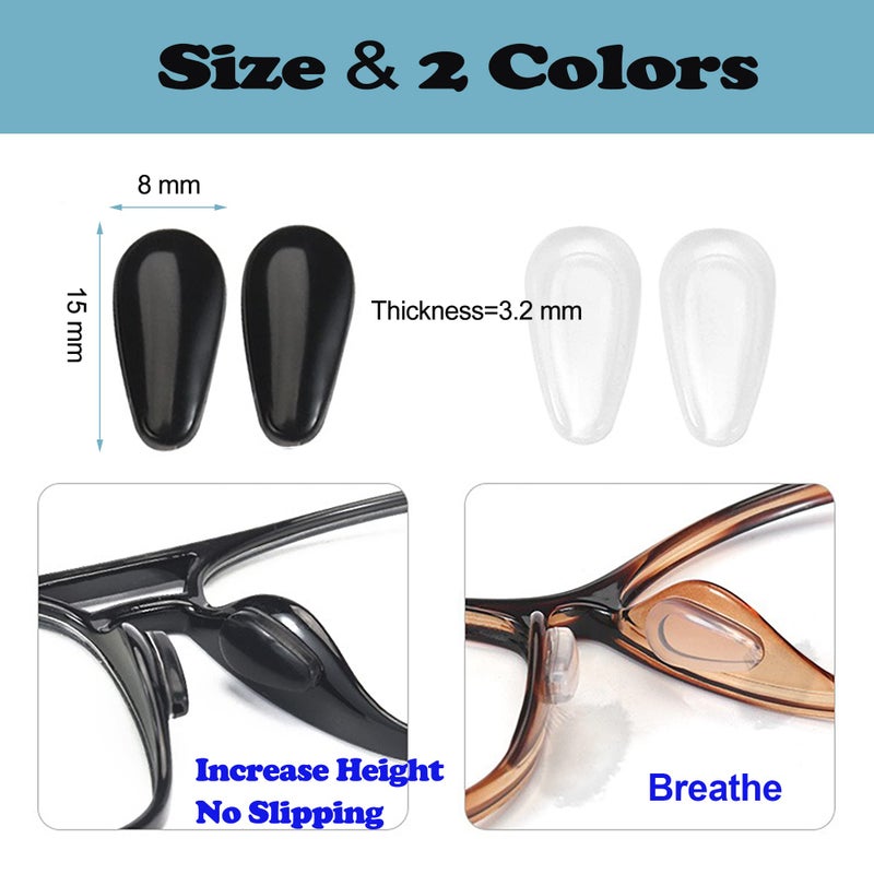 Omnful Eyeglass Nose Pads  3.2Mm Thickness Adhesive Anti Slip Glasses Nose Pad With Air Bag  For Eyeglasses Sunglasses Reading Glasses (5 Pairs  Clear) - Image 3