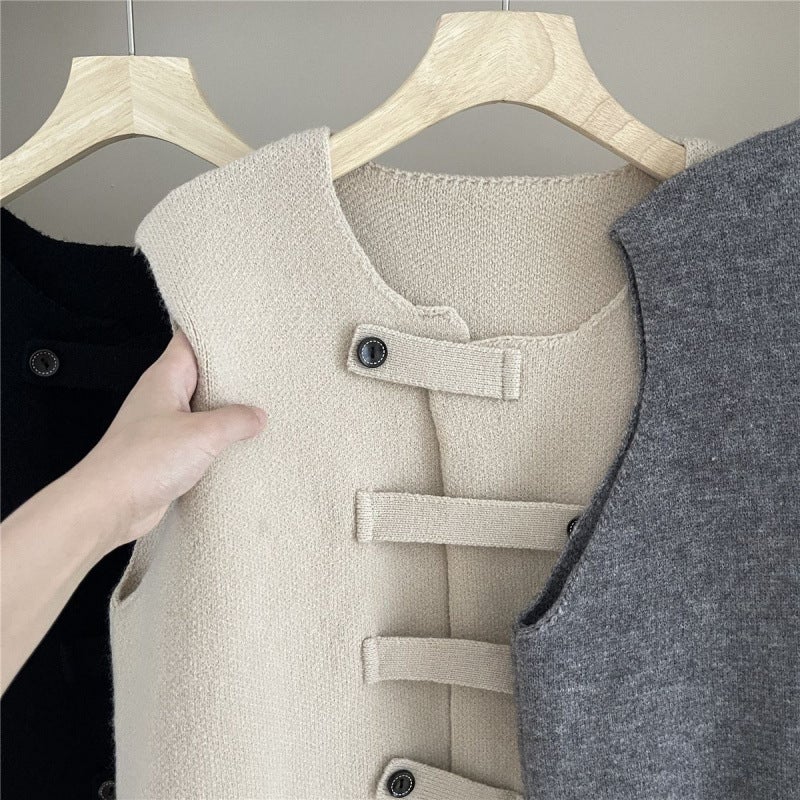 Trendy Irregular Vest, New Style, Niche And Western Style Sleeveless Vest Cardigan Top - Image 5