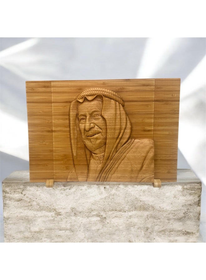 ESB Co FZE Wooden Portrait of His Highness Sheikh Dr. Sultan bin Muhammad Al Qasimi - Image 4