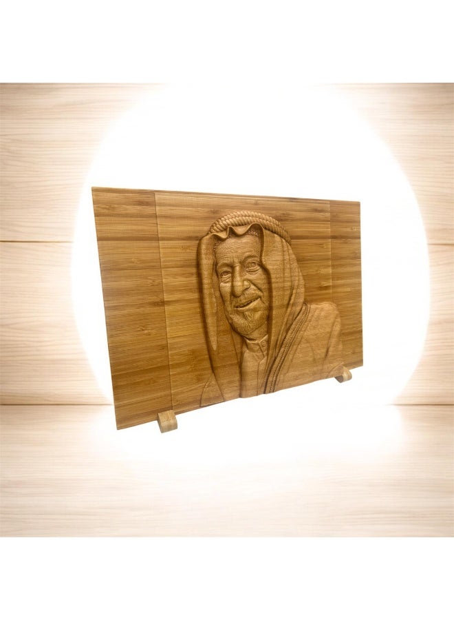 ESB Co FZE Wooden Portrait of His Highness Sheikh Dr. Sultan bin Muhammad Al Qasimi - Image 5