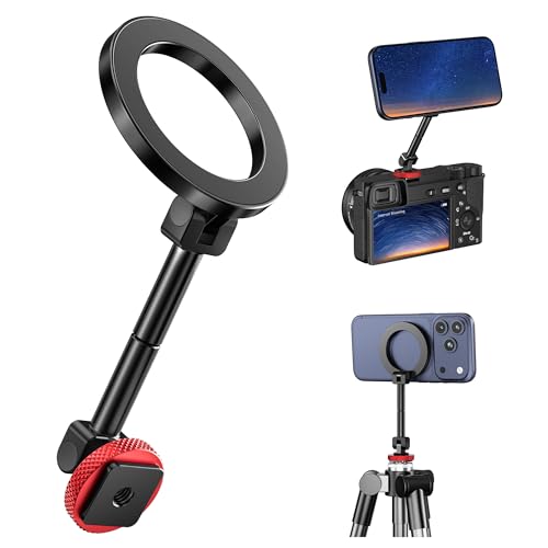 Itramax Magnetic Phone Tripod Mount,360° Rotatable Mag/safe Cold Shoe Tripod Phone Adapter Holder with 1/4" Threaded Hole for iPhone 17 Pro Max 16 15 Plus 14 13 12,Samsung,Canon Nikon Sony DSLR Camera - Image 1