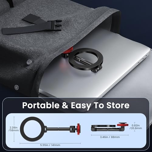 Itramax Magnetic Phone Tripod Mount,360° Rotatable Mag/safe Cold Shoe Tripod Phone Adapter Holder with 1/4" Threaded Hole for iPhone 17 Pro Max 16 15 Plus 14 13 12,Samsung,Canon Nikon Sony DSLR Camera - Image 3
