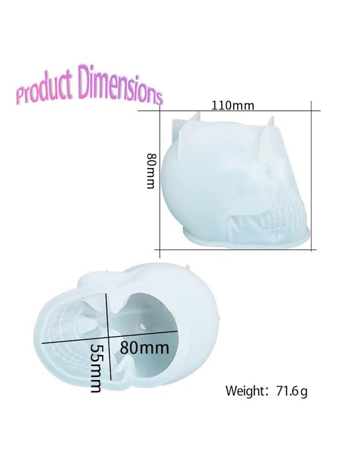 Generic - Reusable Silicone Skull Candle Resin Mold Easy Release Ice Cube Large 3D Mold for  Party Candle Mousse Cake Baking, Cupcake Topper Casting Art Crafts - Image 1