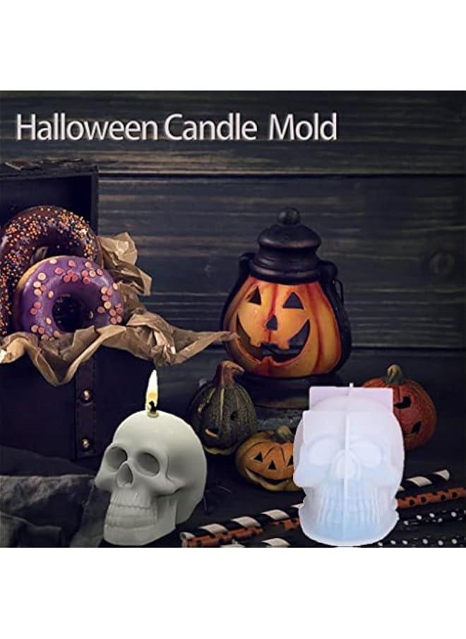Generic - Reusable Silicone Skull Candle Resin Mold Easy Release Ice Cube Large 3D Mold for  Party Candle Mousse Cake Baking, Cupcake Topper Casting Art Crafts - Image 1