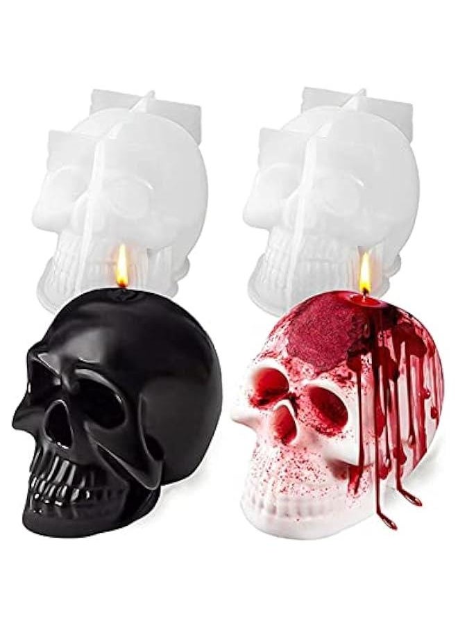 Generic - Reusable Silicone Skull Candle Resin Mold Easy Release Ice Cube Large 3D Mold for  Party Candle Mousse Cake Baking, Cupcake Topper Casting Art Crafts - Image 1