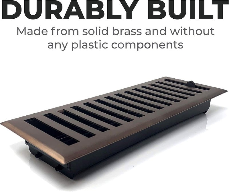Madelyn Carter Contemporary Vent Cover, Solid Cast Brass, Oil Rubbed Bronze, 4 x 10 inches - Image 2