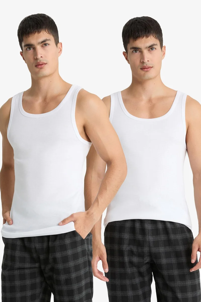 Defacto Slim Fit Narrow Cut Camisole 2 Piece Undershirts