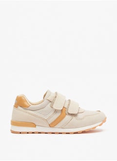 Boys' Panel Detail Sneakers with Hook and Loop Closure