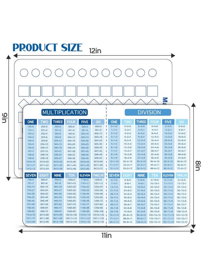 Cualfec 3Pack-Multiplication Chart &Dry Erase Division Multiplication Chart & Addition And Subtraction Practice White Board Easy To Use Multiplication Table Times Table Chart For Kids Students Classroom - Image 3
