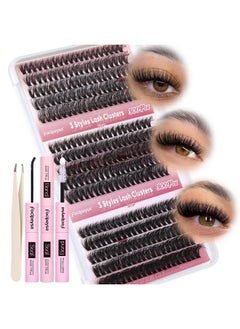Focipeysa Focipeysa Lash Extension Kit 300pcs Lash Clusters Fluffy Eyelash Extension 60D 70D 80D Eyelash Clusters 9-16mm DIY Lash Extensions Kit with Waterproof Lash Bond and Seal and Lash Tweezers  - Image 1