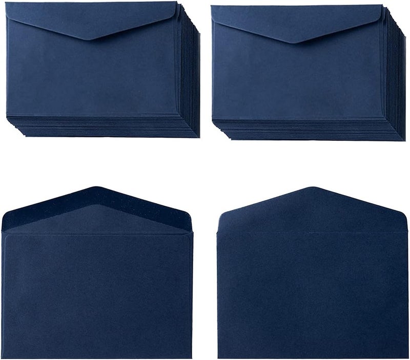 Homtable 120 Pack Mini Envelopes Small Envelopes Self-Adhesive Kraft Paper Tiny Pockets for Business Cards Christmas Holiday Small Gift Cards Invitations Cards(4.13"×2.76") (Navy Blue) - Image 1