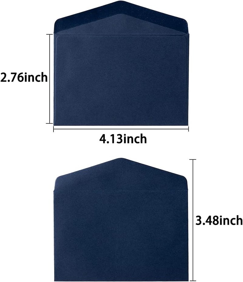 Homtable 120 Pack Mini Envelopes Small Envelopes Self-Adhesive Kraft Paper Tiny Pockets for Business Cards Christmas Holiday Small Gift Cards Invitations Cards(4.13"×2.76") (Navy Blue) - Image 2