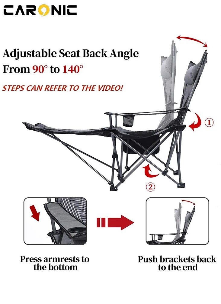 CARONIC Oversize Portable Camping Chair Supports Up to 352Lbs The Outdoor Folding Chair Sports Chair/Outdoor Chair/Lawn Chair  - Image 2