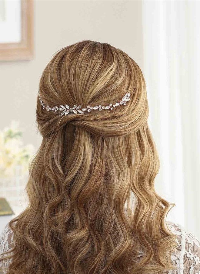 Unicra Wedding Crystal Hair Comb Bridal Headpiece Wedding Hair Accessories for Brides (Rose Gold) - Image 2