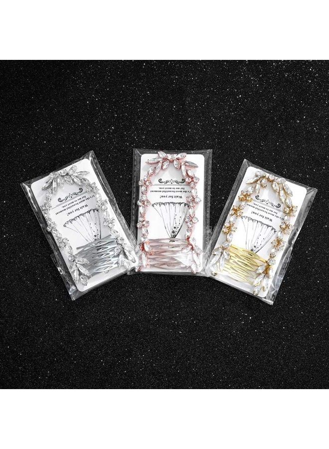 Unicra Wedding Crystal Hair Comb Bridal Headpiece Wedding Hair Accessories for Brides (Rose Gold) - Image 5