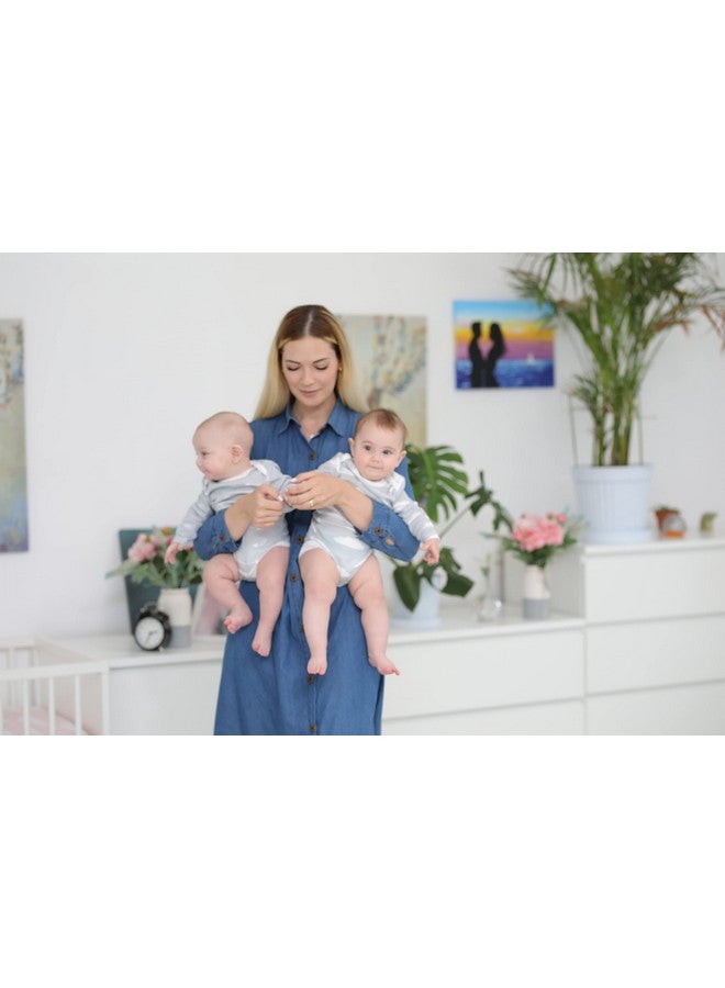 BaeBae Goods GREY/WHITE TRIANGLES Long Sleeve Bodysuit Onesie set (6-9 Months) - Image 5