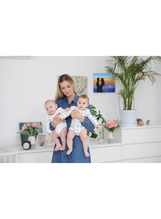 BaeBae Goods GREY/WHITE TRIANGLES Long Sleeve Bodysuit Onesie set (6-9 Months) - Image 3